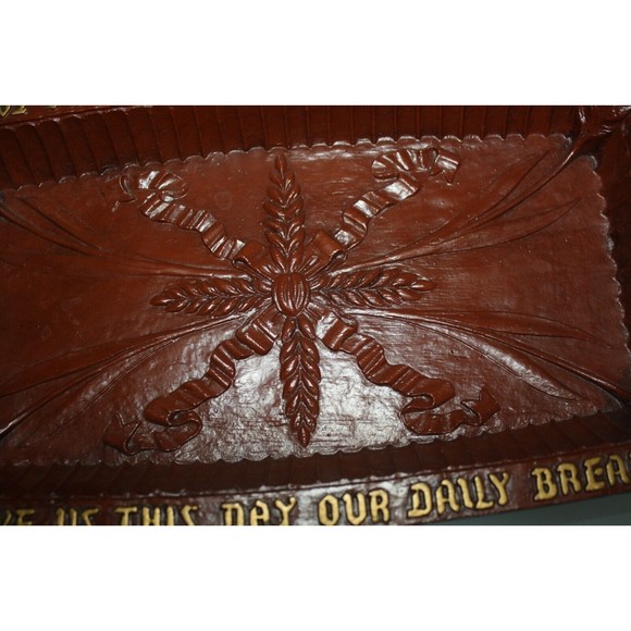 Vintage HTF Our Daily Bread Burwood Bread Tray Plate Grain Design Handles 13" - Picture 3 of 5